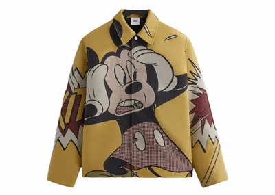 Pre-owned Kith Men's  X Disney Mickey & Friends Tapestry Coaches Jacket In Beam In Yellow