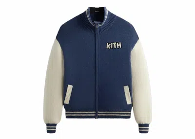 Pre-owned Kith Men's  X Disney Mickey & Friends Wyona Full Zip Sweater In Heather Indigo In Purple