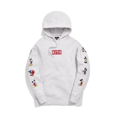Pre-owned Kith Men's  X Disney Mickey Sleeve Patches Hoodie In Heather Grey