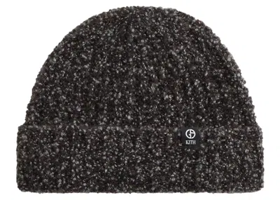 Pre-owned Kith Men's  X Giorgio Armani Cashmere Beanie In Ink In Black