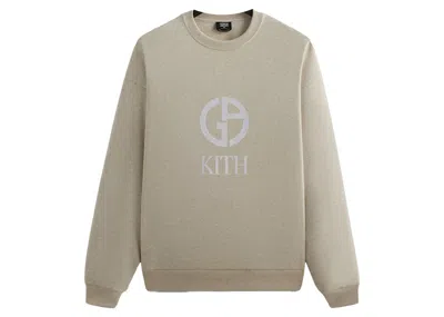 Pre-owned Kith Men's  X Giorgio Armani Nelson Crewneck Sweatshirt In Light Grey