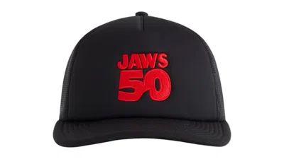 Pre-owned Kith Men's  X Jaws 50 Poly Foam Nolan Trucker Hat In Black