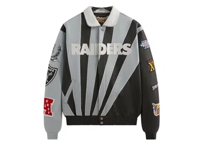 Pre-owned Kith Men's  X Jeff Hamilton Nfl Raiders Leather Varisty Jacket