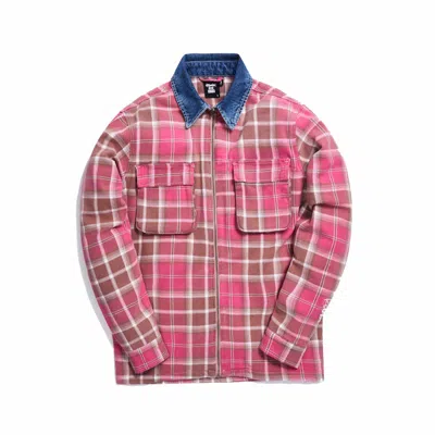 Pre-owned Kith Men's  X Ksubi Kace Zip Shirt In Bleached Plaid