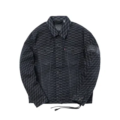 Pre-owned Kith Men's  X Levi's Damn Straight Aop Trucker Jacket In Black