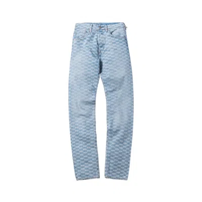 Pre-owned Kith Men's  X Levi's Salt Bleached Aop 501 Jeans In Light Blue