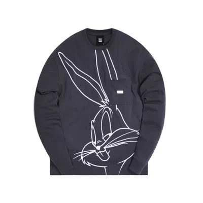 Pre-owned Kith Men's  X Looney Tunes Bugs Long Sleeve Pocket Quinn Tee Shirt In Shark