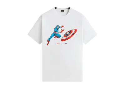 Pre-owned Kith Men's  X Marvel Captain America Vintage Tee Shirt In White