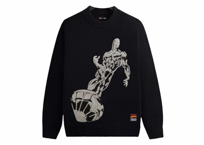Pre-owned Kith Men's  X Marvel Silver Surfer Lewis Crewneck Sweatshirt Sweater In Black