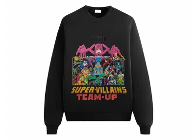 Pre-owned Kith Men's  X Marvel Team Up Vintage Nelson Crewneck Sweatshirt In Black