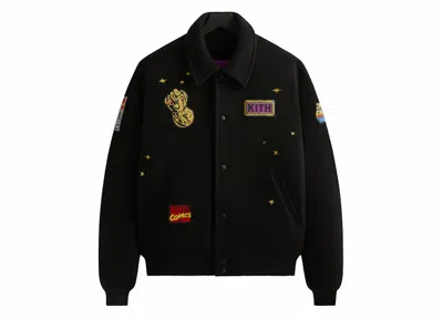 Pre-owned Kith Men's  X Marvel Universe Varsity Jacket In Black/purple In Multi