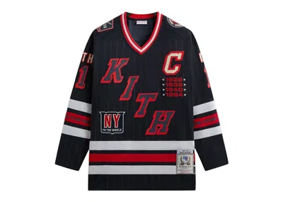 Pre-owned Kith Men's  X Mitchell & Ness For The New York Rangers Mark Messier Jersey In Navy Blue