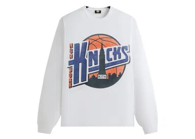 Pre-owned Kith Men's  X New York Knicks City Vintage Long Sleeve Tee Shirt In White