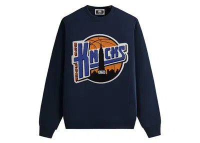 Pre-owned Kith Men's  X New York Knicks City Vintage Nelson Crewneck Sweatshirt In Nocturnal In Black