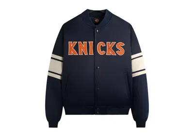 Pre-owned Kith Men's  X New York Knicks Classic Satin Bomber Jacket In Nocturnal In Black