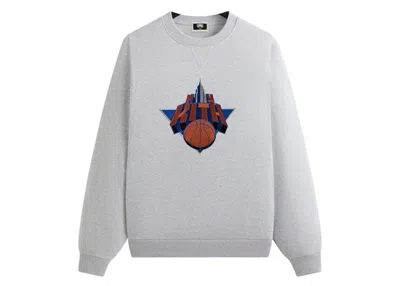Pre-owned Kith Men's  X New York Knicks Empire Vintage Nelson Crewneck Sweatshirt In Light Heather Grey