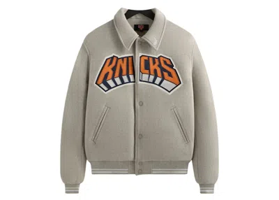 Pre-owned Kith Men's  X New York Knicks Empire Wool Coaches Jacket In Light Heather Grey In Gray