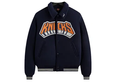 Pre-owned Kith Men's  X New York Knicks Empire Wool Coaches Jacket In Nocturnal In Black