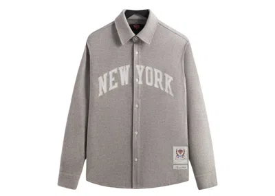 Pre-owned Kith Men's  X New York Knicks Felted Jersey Apollo Shirt In Medium Heather Grey