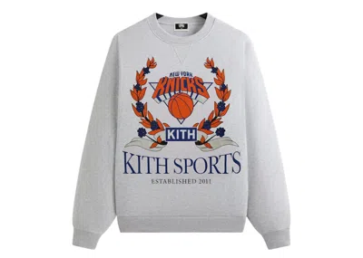Pre-owned Kith Men's  X New York Knicks Laurel Vintage Nelson Crewneck Sweatshirt In Light Heather Grey