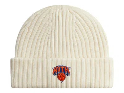 Pre-owned Kith Men's  X New York Knicks Logo Beanie In Sandrift