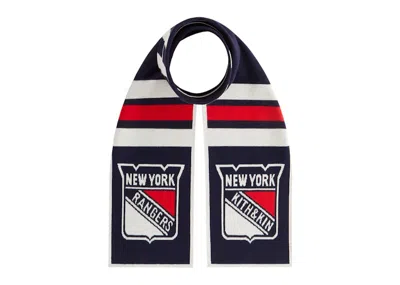Pre-owned Kith Men's  X New York Rangers Shield Knitted Scarf In Nocturnal
