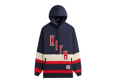 Pre-owned Kith Men's  X New York Rangers Skewed Delk Hoodie In Nocturnal In Black