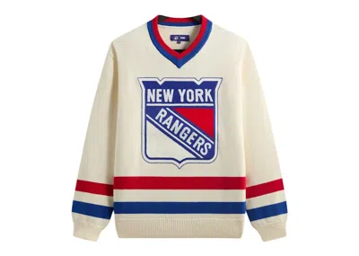 Pre-owned Kith Men's  X New York Rangers Vneck Lewis Sweater In Sandrift