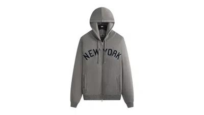 Pre-owned Kith Men's  X New York Yankees Braxton Full Zip Hoodie In Statue In Gray