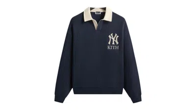 Pre-owned Kith Men's  X New York Yankees Cable Fleece Nelson Sweatshirt In Nocturnal In Black