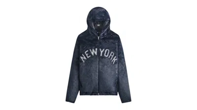 Pre-owned Kith Men's  X New York Yankees Faux Fur Jacquard Jaysen Hoodie In Nocturnal In Black