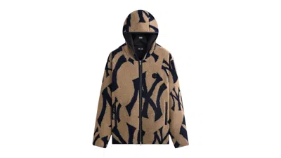 Pre-owned Kith Men's  X New York Yankees Hooded Pinehurst Sherpa Jacket In Canvas In Brown