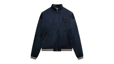 Pre-owned Kith Men's  X New York Yankees Luxe Velour Track Jacket In Nocturnal In Black