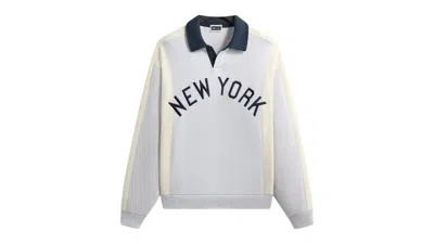 Pre-owned Kith Men's  X New York Yankees Paneled Nelson Rugby In Light Heather Grey In Gray