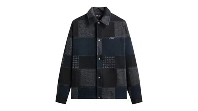 Pre-owned Kith Men's  X New York Yankees Patchwork Wool Coaches Jacket In Nocturnal In Black