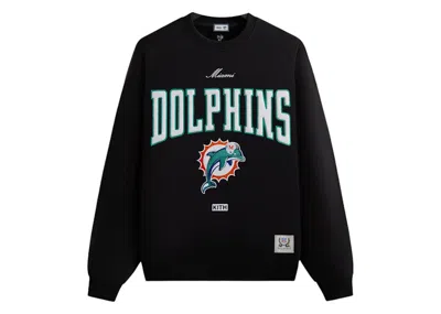Pre-owned Kith Men's  X Nfl 47 Dolphins Nelson Crewneck Sweatshirt In Black