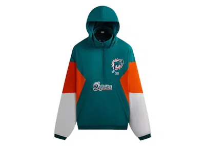Pre-owned Kith Men's  X Nfl 47 Dolphins Quarter Zip Anorak With Hoodie In Jacket Center
