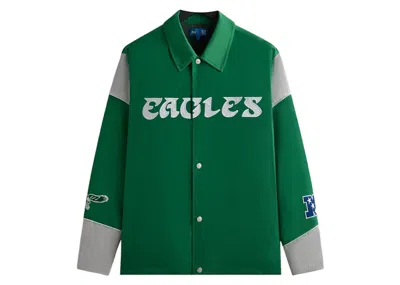 Pre-owned Kith Men's  X Nfl 47 Eagles Kieran Coaches Jacket In Parrot