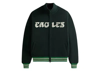 Pre-owned Kith Men's  X Nfl 47 Eagles Wyona Full Zip Sweater In Stadium In Gray