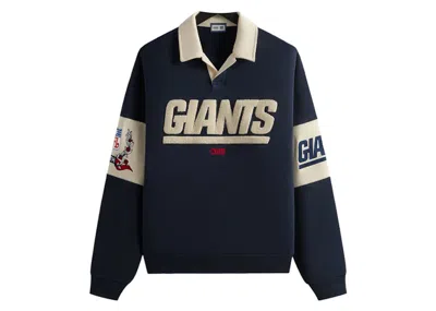 Pre-owned Kith Men's  X Nfl 47 Giants Nelson Collared Pullover In Nocturnal In Black