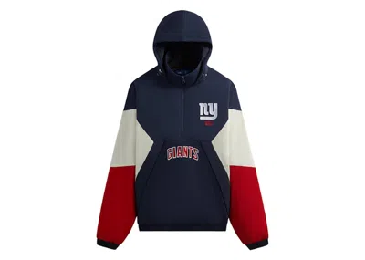 Pre-owned Kith Men's  X Nfl 47 Giants Quarter Zip Anorak With Hoodie In Jacket Nocturnal In Black
