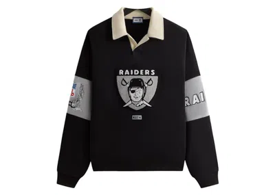 Pre-owned Kith Men's  X Nfl 47 Raiders Nelson Collared Pullover In Black
