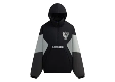 Pre-owned Kith Men's  X Nfl 47 Raiders Quarter Zip Anorak With Hoodie In Jacket Black