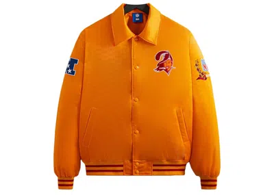 Pre-owned Kith Men's  X Nfl Buccaneers Satin Bomber Jacket In Cone In Orange