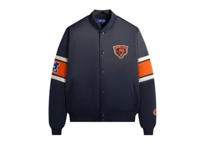 Pre-owned Kith Men's  X Nfl Chicago Bears Satin Bomber Jacket In Nocturnal In Black