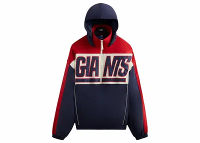Pre-owned Kith Men's  X Nfl Giants Quarter Zip Anorak With Hoodie In Jacket Nocturnal