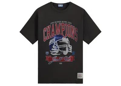 Pre-owned Kith Men's  X Nfl Giants Superbowl Vintage Tee Shirt In Black