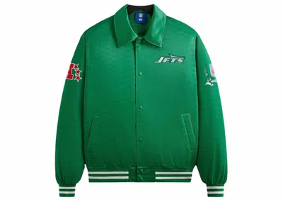 Pre-owned Kith Men's  X Nfl Jets Satin Bomber Jacket In Luna