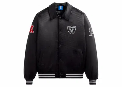 Pre-owned Kith Men's  X Nfl Raiders Satin Bomber Jacket In Black