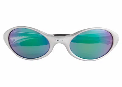 Pre-owned Kith Men's  X Oakley Eye Jacket Sunglasses In Silver/prizm/jade